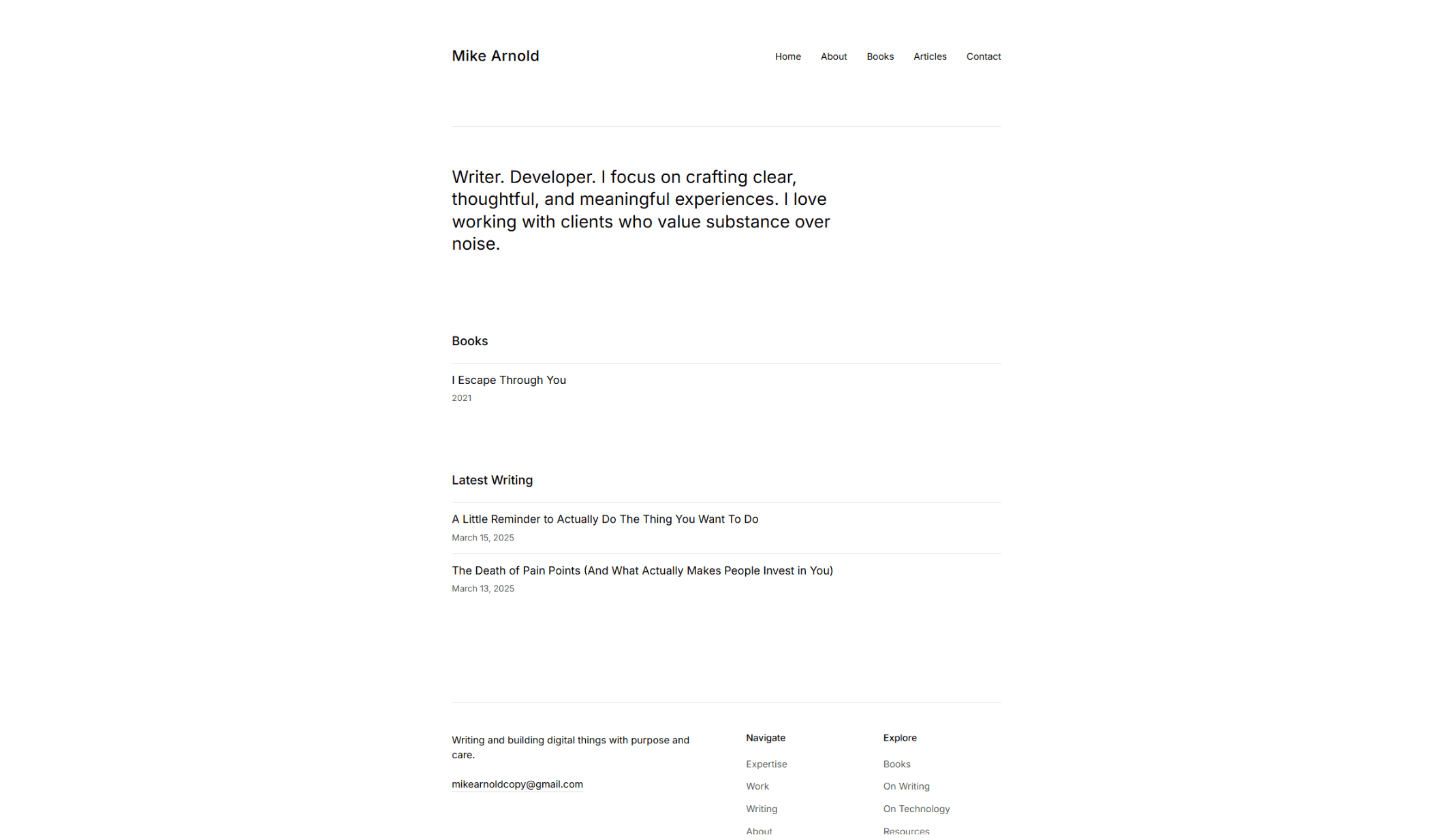 Mike Arnold Website